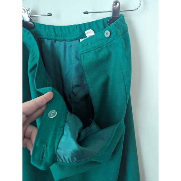 Vtg Wool Skirt Womens Medium Kelly Green Preppy Classic Light Academia Heritage - Picture 8 of 10